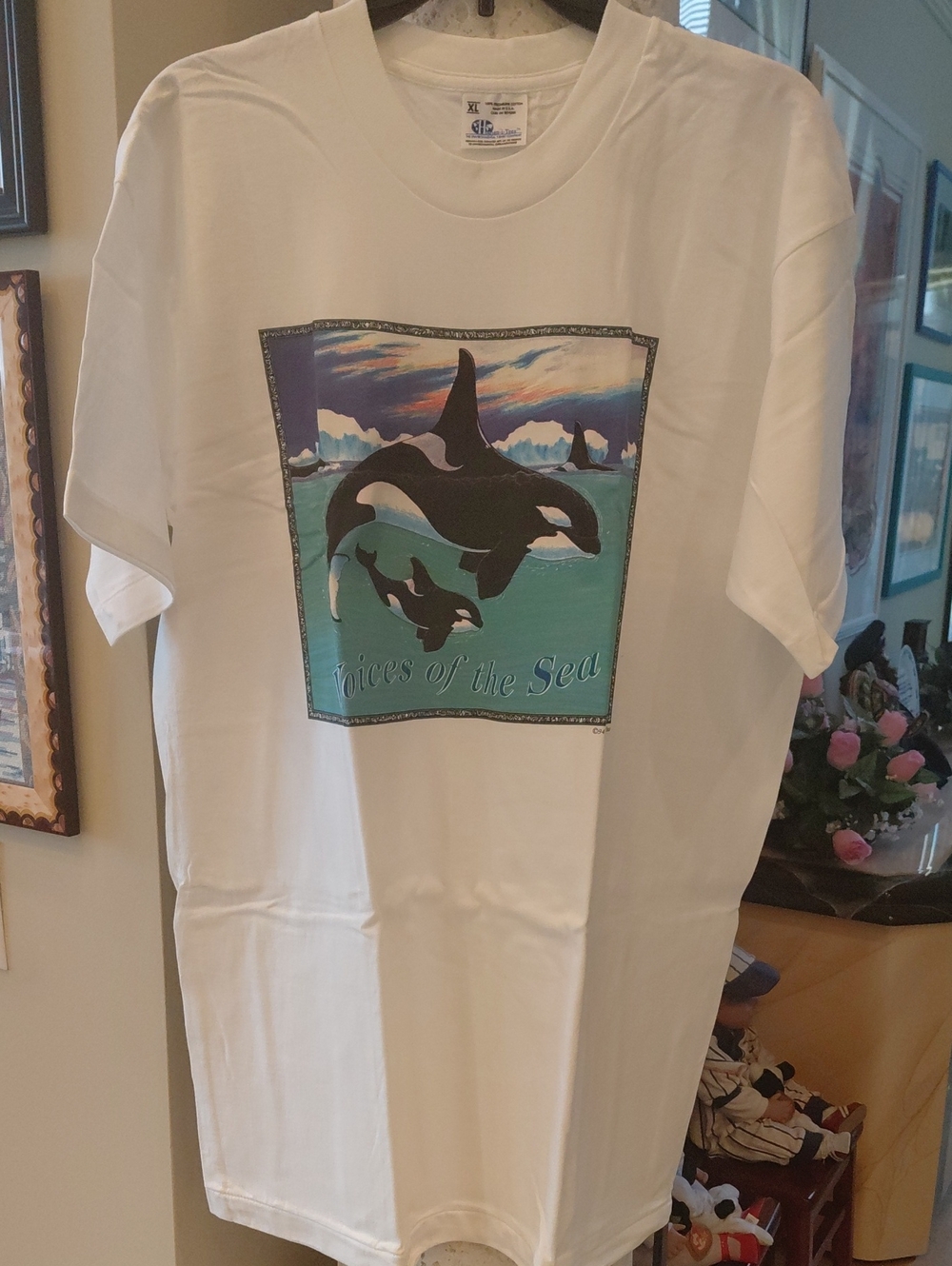 White Short-Sleeve Orca Graphic Tee